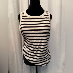 Striped Cream & Black Stripe Women's Tank Top XXL